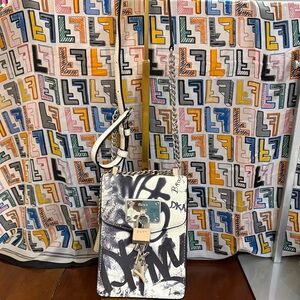 DKNY Black and White Graffiti Handbag